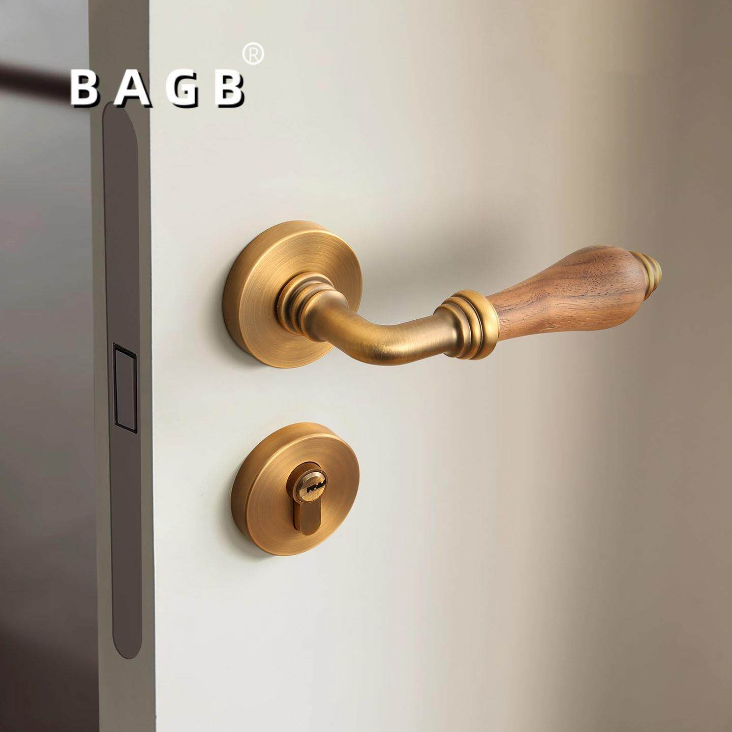 BAGB分复古卧室门279黄古锁家间用磁吸体室内美式房门把手静音房