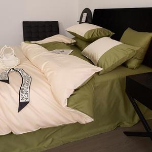 冰川雪松｜1床00s长绒床上件套全四棉纯棉贡缎双拼棉床TTV单被套