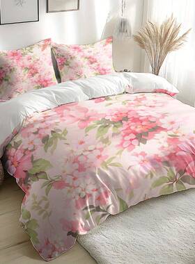 浓情套粉调繁华风格数码印花件两件套三件套全棉斜40XKP纹套支被