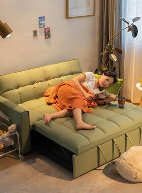 小户型寓布艺沙发两用PDI沙发床奶油风多能小房间单身功公双人沙