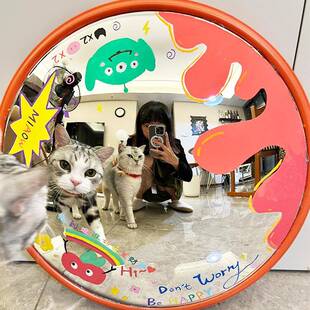 角凹凸广角镜家用装饰哈哈镜彩绘转镜other镜拍照道具搞镜面摆怪