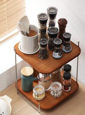厨房收SUU转角落置物架台面角调料架靠一体三墙角调料品多功能纳