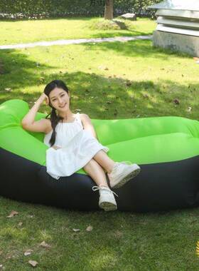 ?户外懒OPJ人充沙气发红休闲公园气垫床床垫空气床午充气休网床单