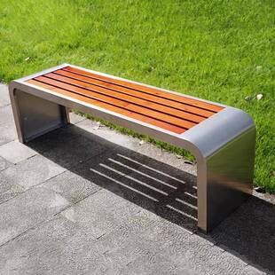 公园椅户休闲椅外长院庭不锈钢休闲防腐木塑木小区球椅场公休共息