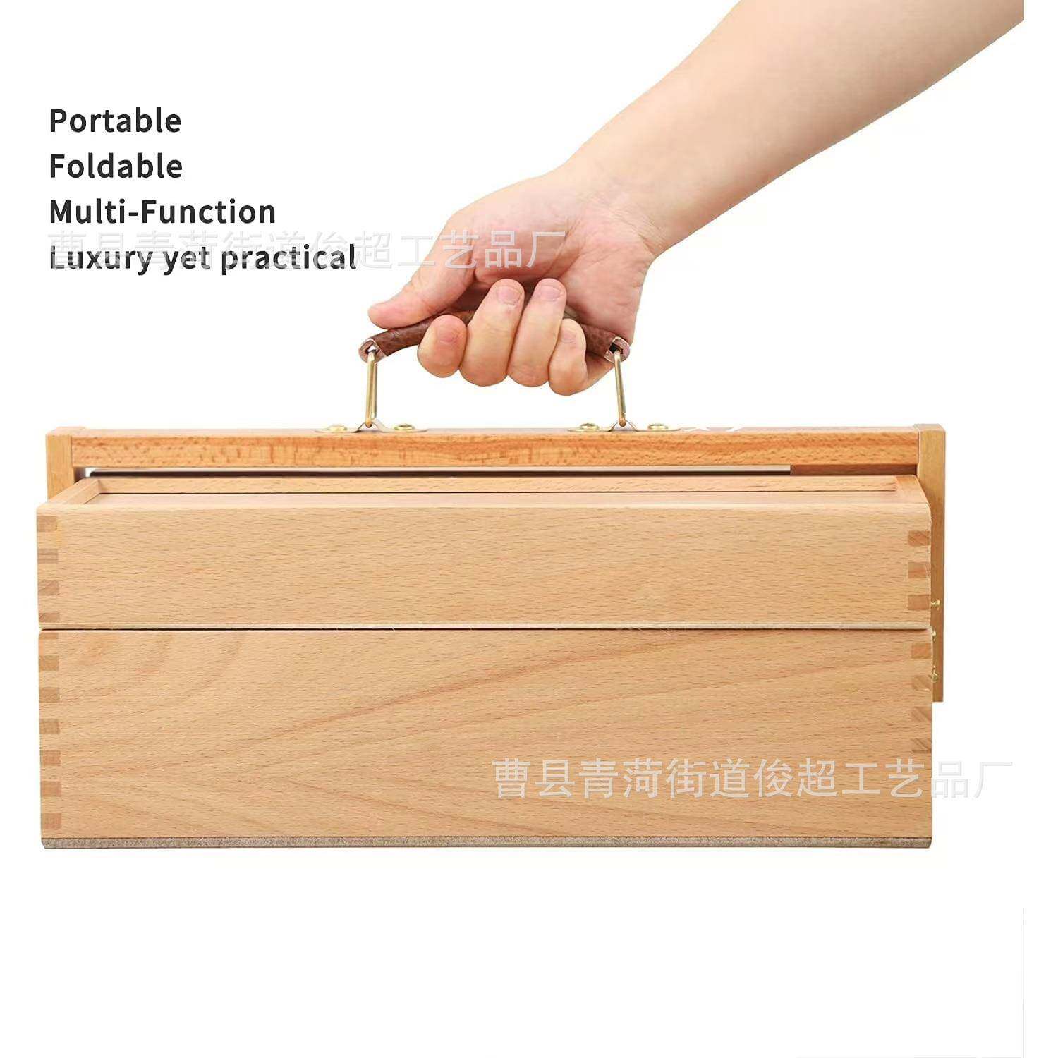 木手提箱理艺术生户外工作美250术生画笔工具收纳制箱整箱