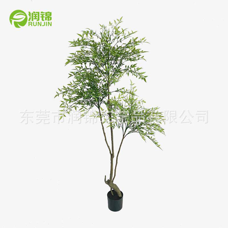 仿真天竹假迷你子富贵竹绿植造南景YQH件客竹厅装饰花盆景假摆树