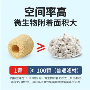 艾NDZ诺芬滤材陶微生物纳米环鱼缸培菌爱诺滤过滤料水材族材净水