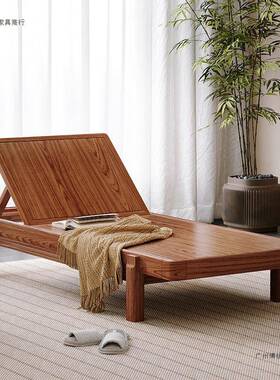 新中式实木沙BUG发书床小户型卧室房阳台床现代简约单人妃贵两用
