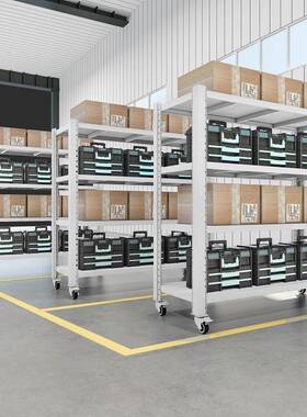 重型物仓储货架移带轮子可动加48438厚置架展示架铁架子家多用层