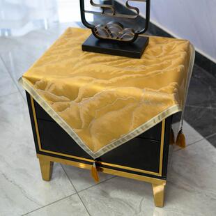 9V7T新中式轻奢柜风水金山布电464视桌垫台柜布床头桌冰箱保险柜