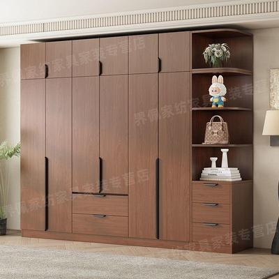 对式开门室实木衣柜家用卧全挂293免安现装代简约柜子套装轻奢收