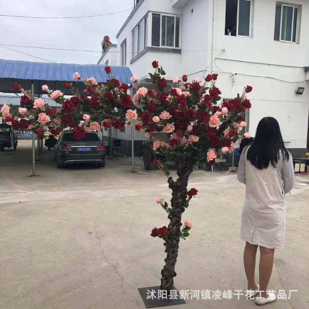 仿真瑰树大型仿花真婚庆摄影道具树酒店大堂商场公园造景装饰99玫
