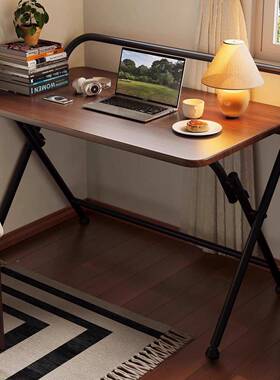 可折IZH叠书桌电脑桌学生木家用学习写字桌简易办床公实升降边桌