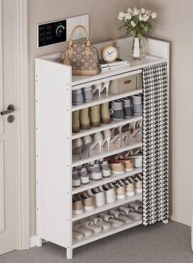 舍防免装鞋架安子白色折叠多层尘鞋柜家用简易门宿UXF口分层小窄