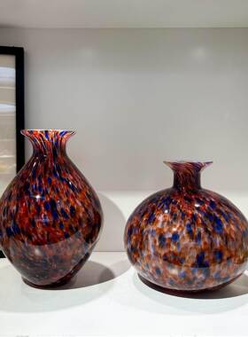 中式高大气手工琉璃花瓶家居软板装博古架样间高级新摆端件装1068