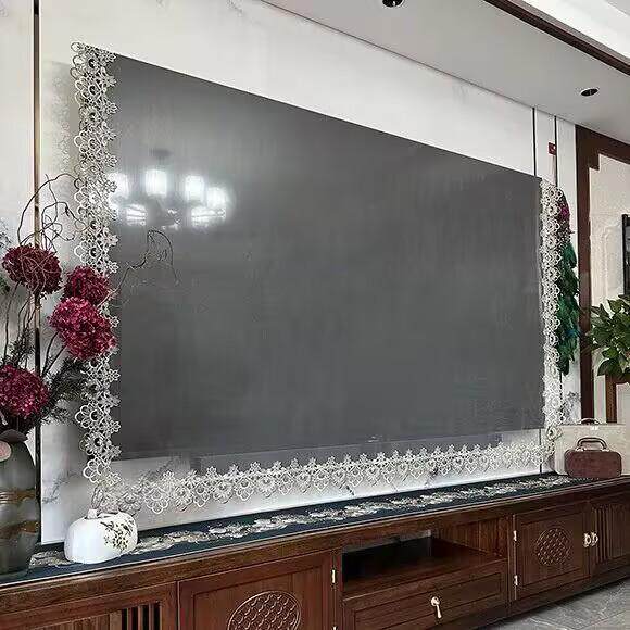 欧式液晶面FS758475新款电a视机挂电视防尘盖蕾丝曲挂墙式盖巾盖