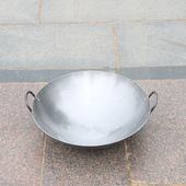 双耳熟铁锅老款 铁锅边锅钢板锅大铁锅饭店酒店食堂加厚炒勺 式