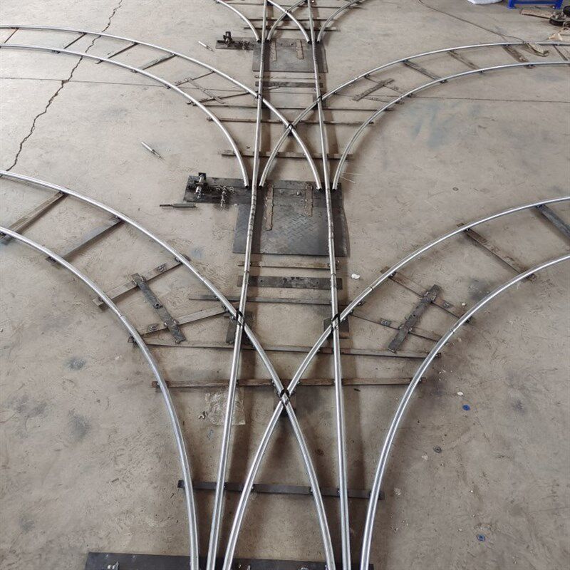 新款大棚轨道运输车轨道变换器单双变轨车间苗圃工地流水线运输机