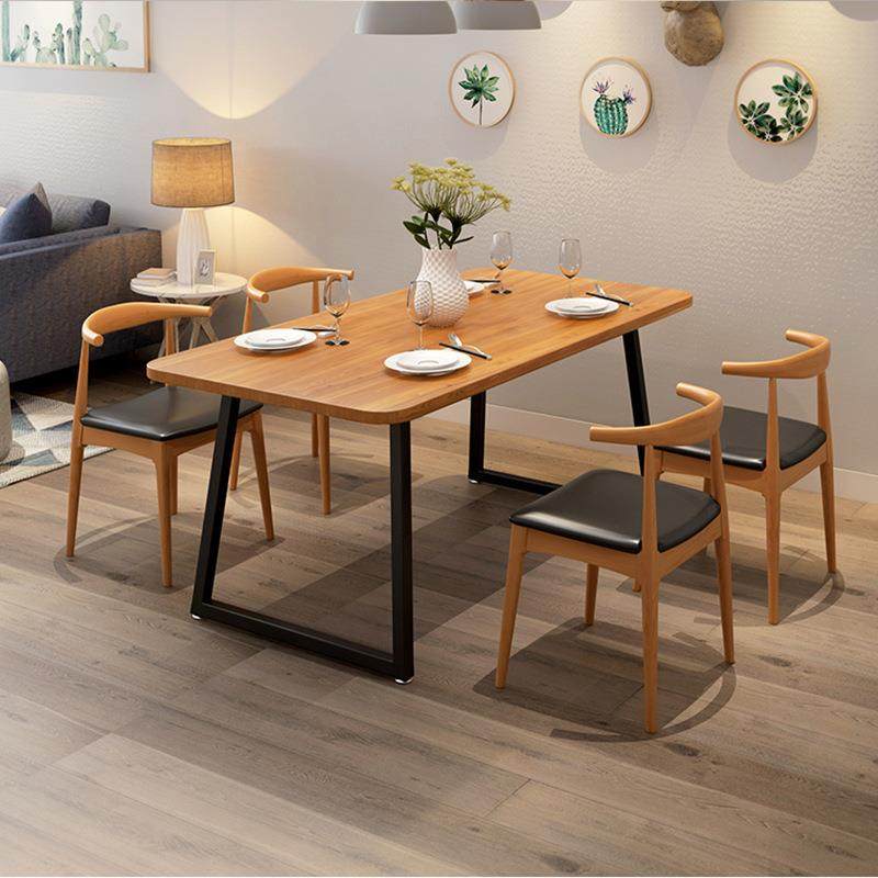 美式复古实木铁艺餐桌家用桌子长方形餐厅长条桌直销松木歺桌