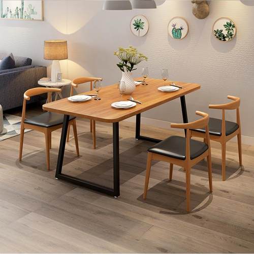 美式复古实木铁艺餐桌家用桌子长方形餐厅长条桌直销松木歺桌