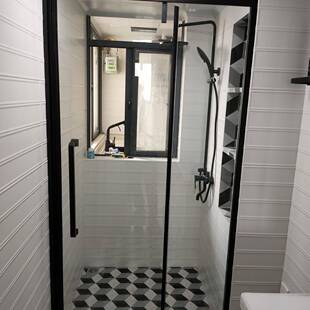 极窄淋浴房整体干湿分离浴室卫生间玻璃隔断推拉门防水网红浴屏风