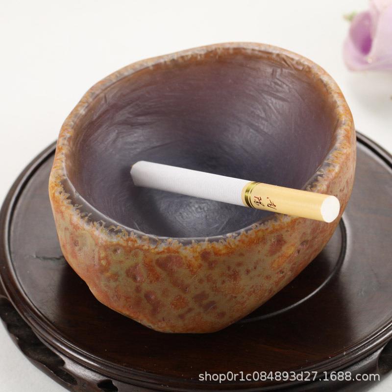 巴西玛瑙烟灰缸石碗石砚摆件把件原矿原石打磨随形器皿摆设