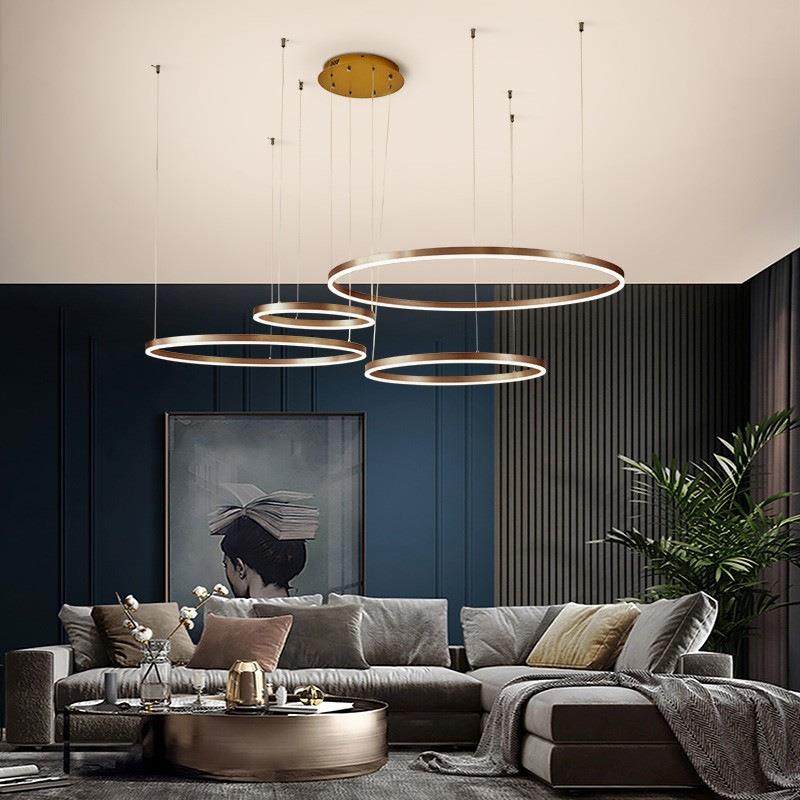 轻奢客厅吊灯现代简约圆形大厅吊灯北欧创意卧室餐厅家用led灯具