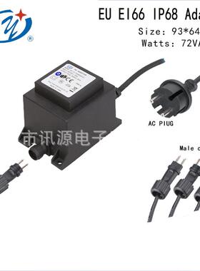 订货低频IP68防水欧规变压器火牛AC/DC电源整流器充电器12V6A