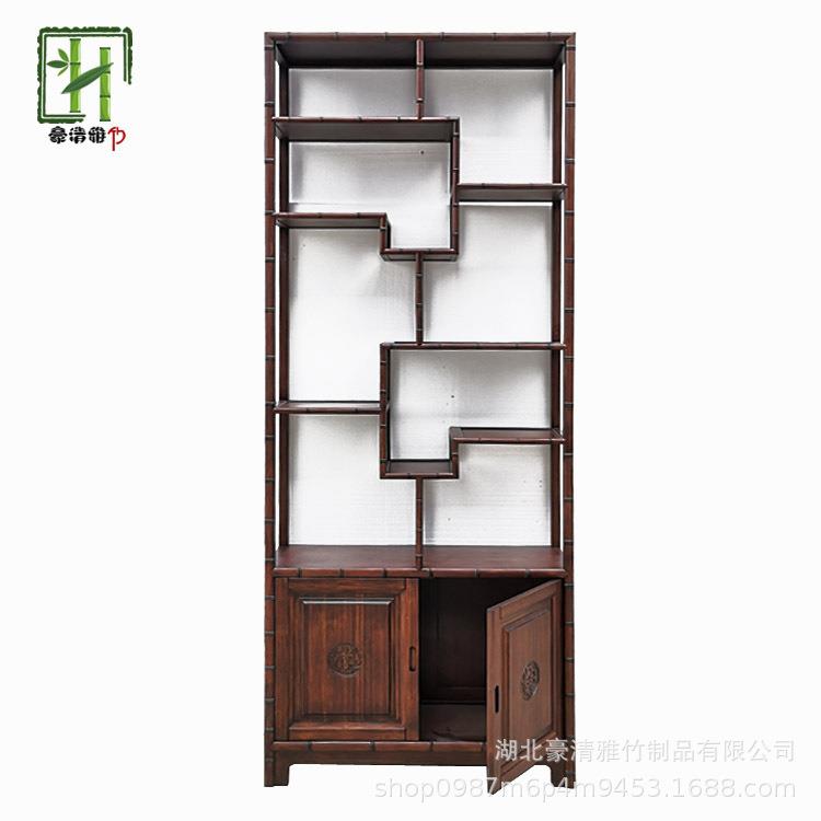 立豪竹制品厂全竹家具楠竹博古架竹茶柜多宝阁茶楼空间竹木家具
