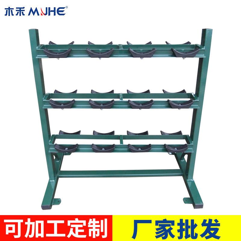哑铃展示架子三层六角包胶电镀哑铃放置架健身房健身器材供应