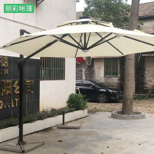 供应太阳能罗马伞花园庭院伞加厚加宽铝合金伞架户外遮阳伞
