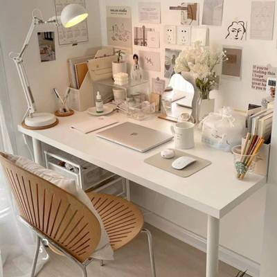 电脑桌办公桌子家用简易写字台书桌利蒙卧室长条桌学习桌化妆桌