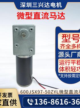 600JSX97-50ZYL微型直流马达有刷直流减速电机双出轴