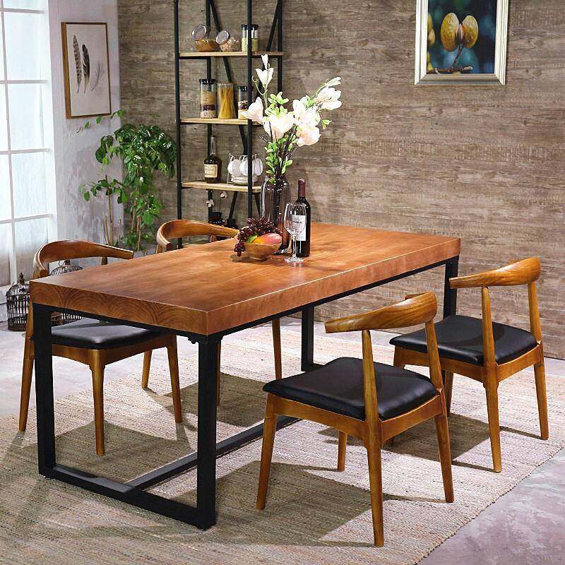 北欧实木餐桌家用小户型吃饭桌子现代简约客厅餐厅饭店餐桌椅组合