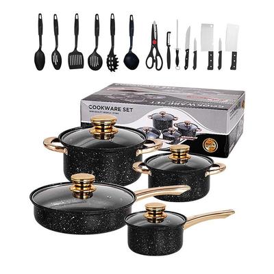 锅具套装麦饭石不粘锅8pcs家用厨房全套炒菜锅烹饪锅nonstickpot