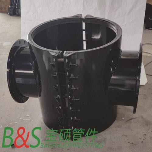 PE管法兰哈夫四通管卡四通增接口法兰快速连接抱箍管卡