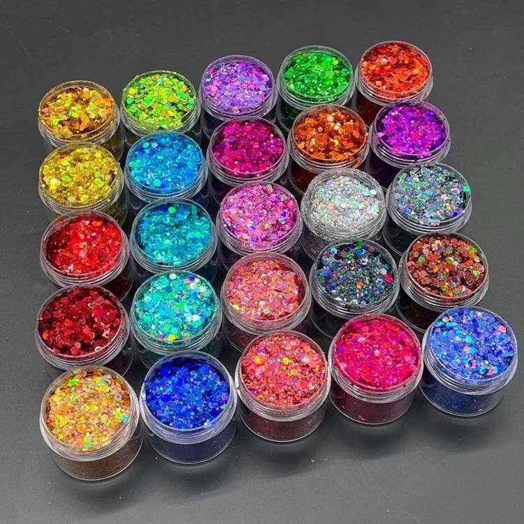 金葱粉亮片高光闪粉多彩混色六角幻彩金葱片金葱闪粉云锦七彩异形