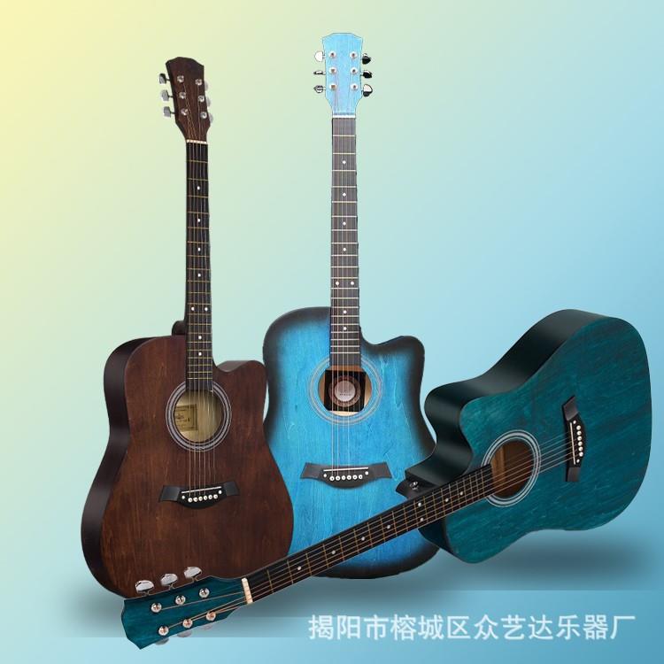 直销41寸哑光初学者民谣吉他乐器新手练习琴琴行无标