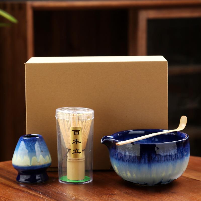 日式抹茶茶具套装抹茶碗茶筅立百本立整套包装抹茶套装
