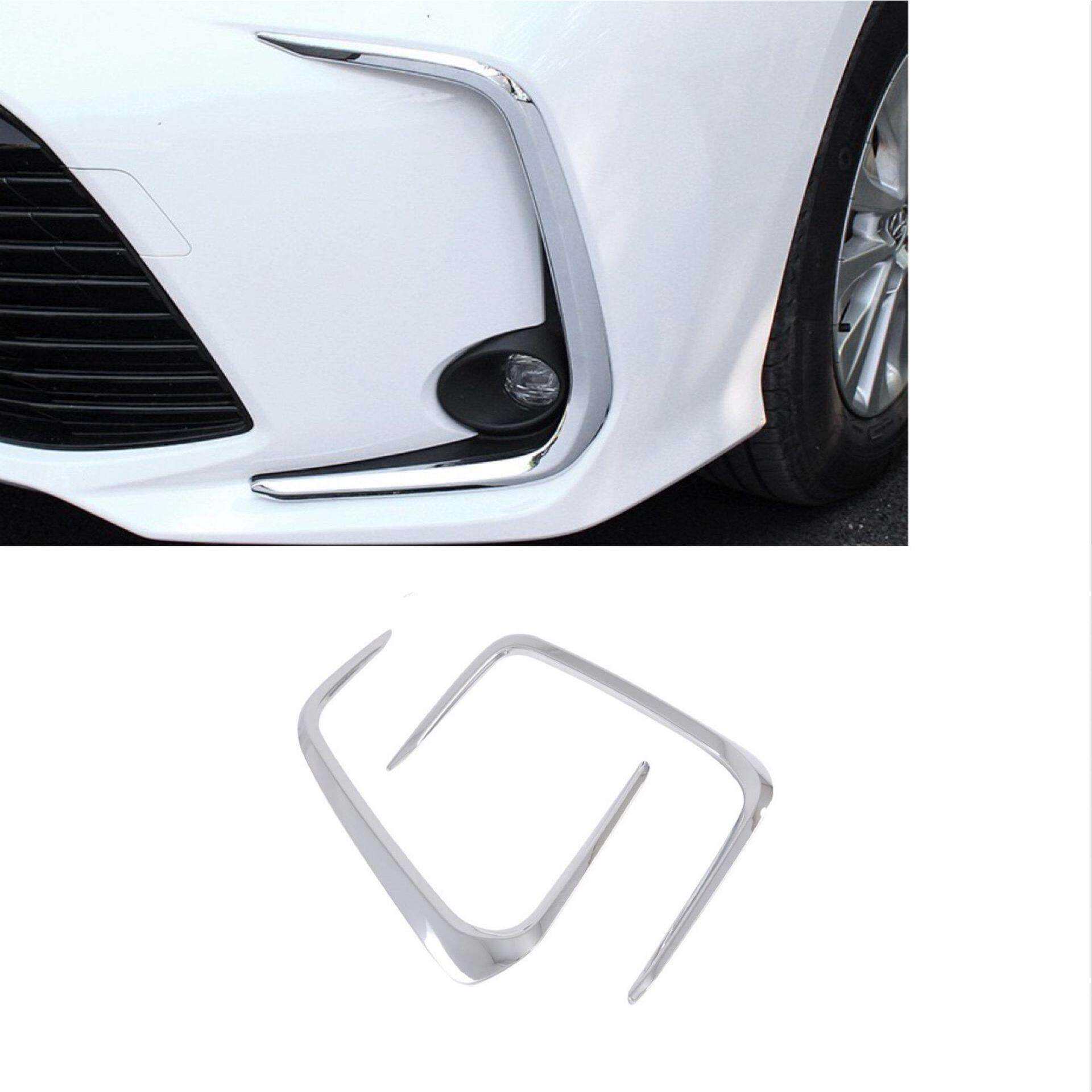 适用于19款卡罗拉改装专用前雾灯眉装饰ABS电镀灯框罩亮条贴片