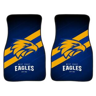 AFL西海岸老鹰队印花汽车前排脚踏垫对装防尘橡胶垫来图印制