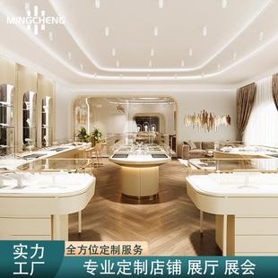 全店输出五金玻璃珠宝展示柜台轻奢宝石翡翠陈列柜带灯首饰专用柜