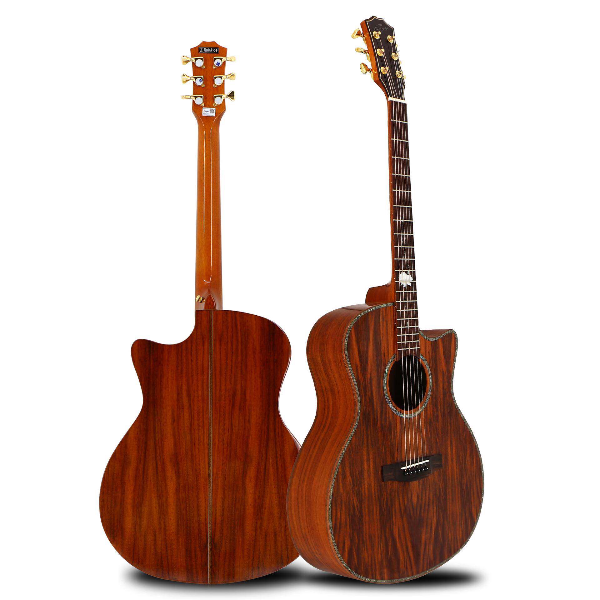 41寸玫瑰木民谣缺角单板吉他相思木琴体表面抛光guitar全封闭准