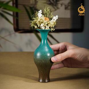 直销铜摆件《静水流深》铜工艺品新中式客厅桌面插花干花花瓶