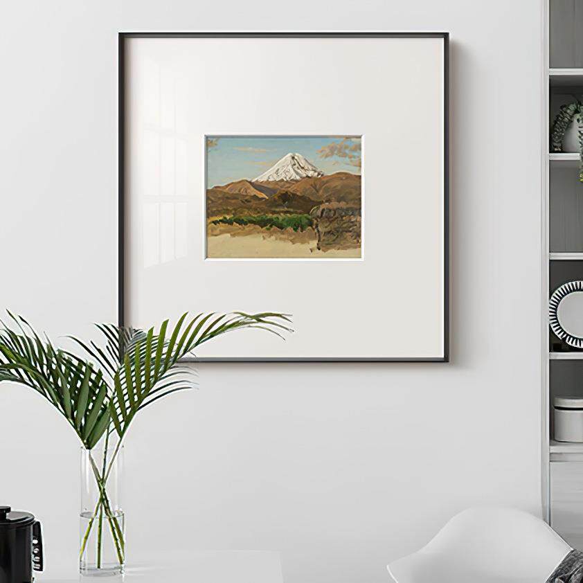 北欧复古简约装饰画艾德温风景画法式极简餐厅玄关柜壁画卧室挂画