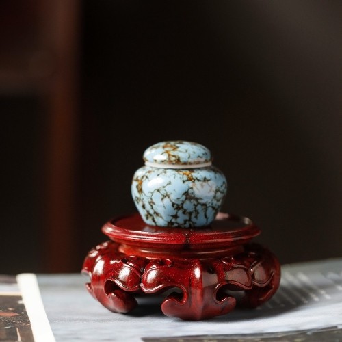 小叶紫檀|莲花底座茶道配件耐高温茶杯壶承垫底座