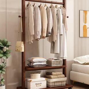 挂衣架实木落地卧室衣帽架客厅简约置物架可移动酒店民宿晾衣架子