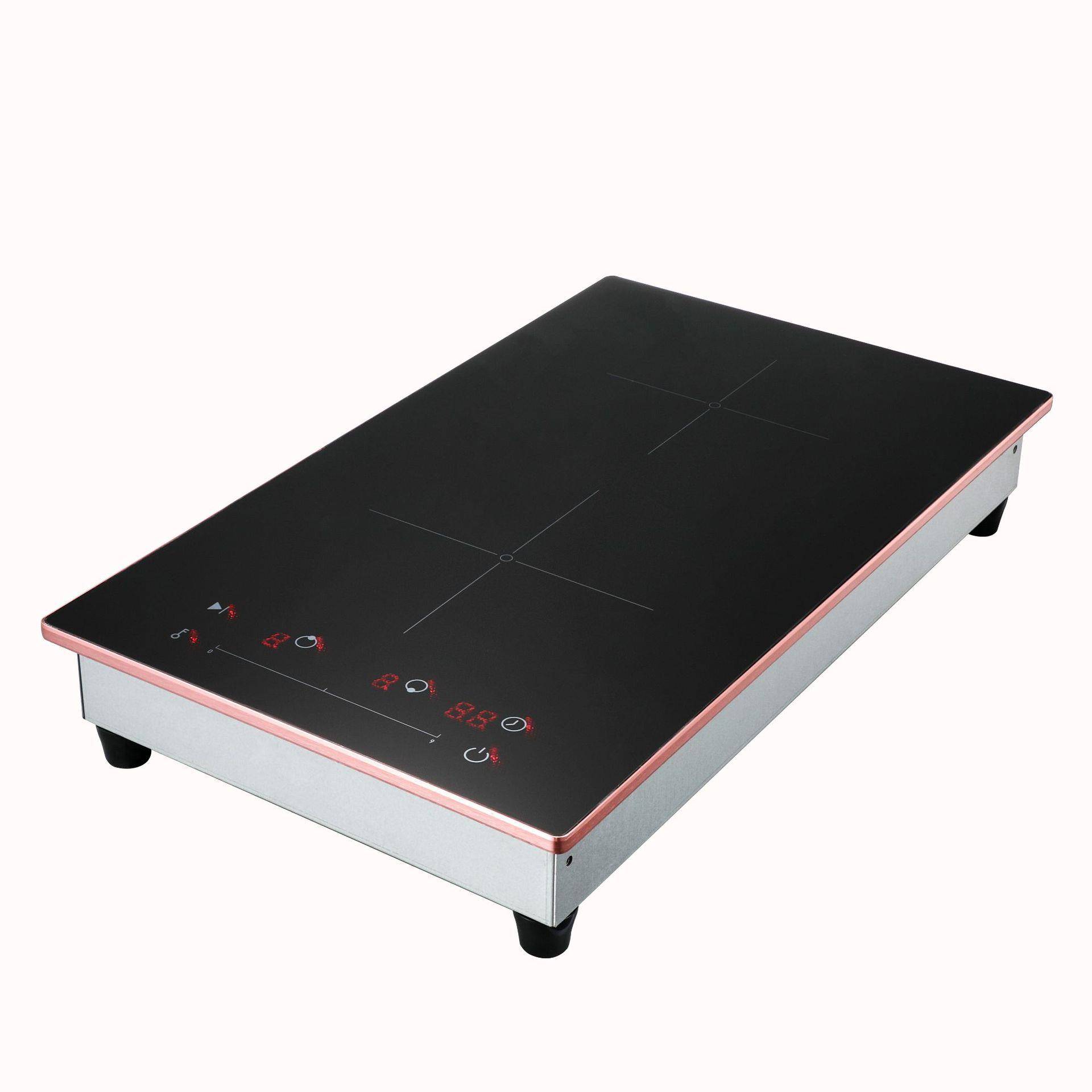 工厂商用竖排双头电磁炉蒸煮炒菜煲仔饭嵌入式多头灶快速做饭