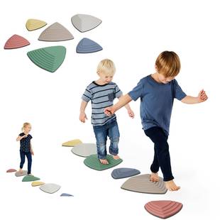 丹麦GONGE幼儿前庭协调平衡感统训练踩踏触觉北欧色彩色河石2820
