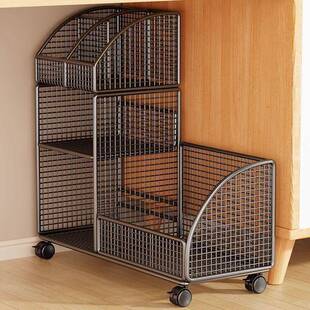 桌下玩具收纳置物架可移动落地办公桌边学生书本书包收纳滑轮大号